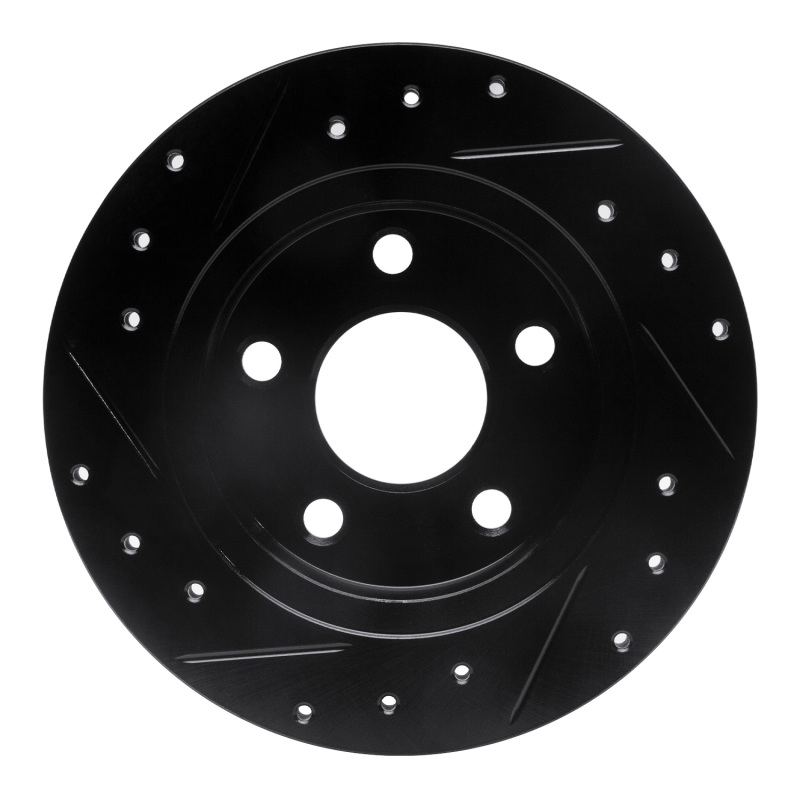 Ford Taurus Brake Rotor (1) - Rear Right - R1 Concepts - Drilled & Slotted - Black - `93-`05